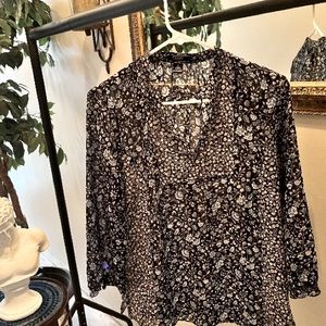 Blue Blouse with Flowers